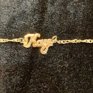 Personalized.”Kay” ankle bracelet. Silver NH7